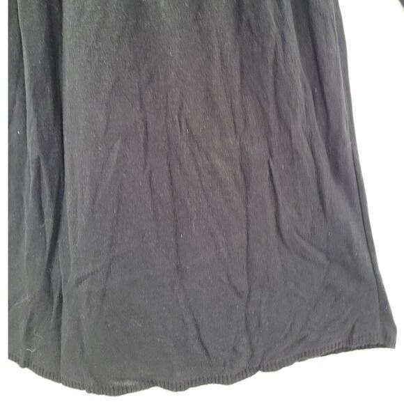 Max Studio Black Knit Knot Smocking Long Sleeve Stretch Sweater Dress - Picture 8 of 12